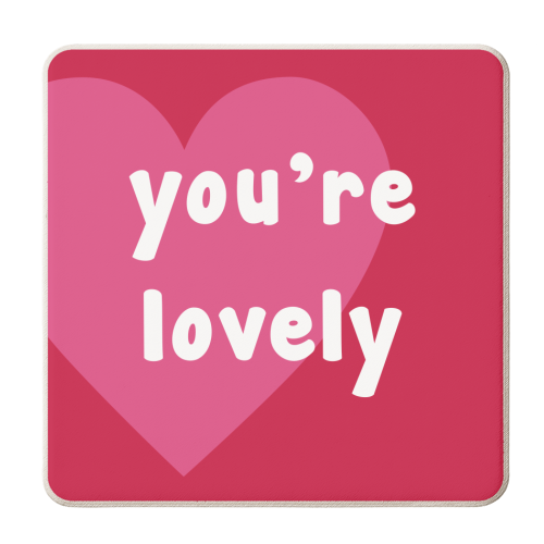 You're Lovely - personalised beer coaster by Card and Cake