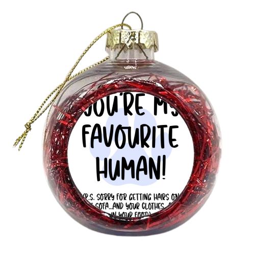 You're My Favourite Human - xmas bauble by Pink and Pip