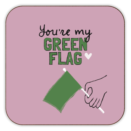 You're my green flag - personalised beer coaster by Giddy Kipper