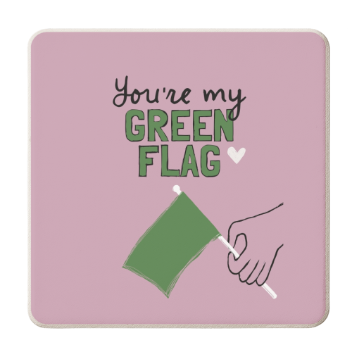You're my green flag - personalised beer coaster by Giddy Kipper