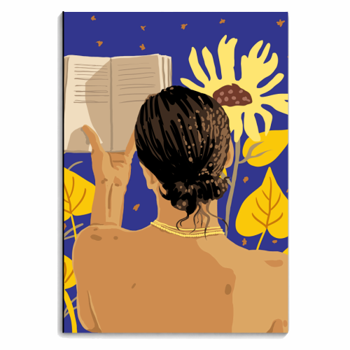 You're never alone when lost in the magic of a book, Bohemian Reader Botanical, Nude Plant Lady - personalised A4, A5, A6 notebook by Uma Prabhakar Gokhale