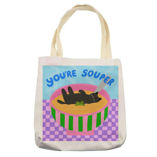 You're Souper - printed canvas tote bag by The Paper Tail