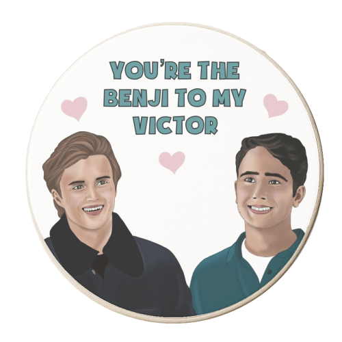 You're the Benji to my Victor Print - From Love, Victor - personalised beer coaster by Drawings by Firefly