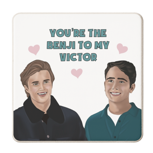 You're the Benji to my Victor Print - From Love, Victor - personalised beer coaster by Drawings by Firefly