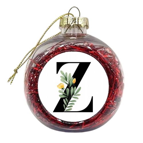 Z Floral Letter Initial - xmas bauble by Toni Scott