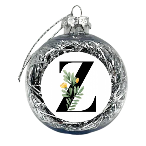 Z Floral Letter Initial - xmas bauble by Toni Scott
