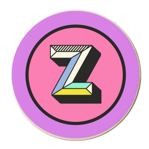 Z - Personalised Bold Initial Letter Design - personalised beer coaster by AbiGoLucky