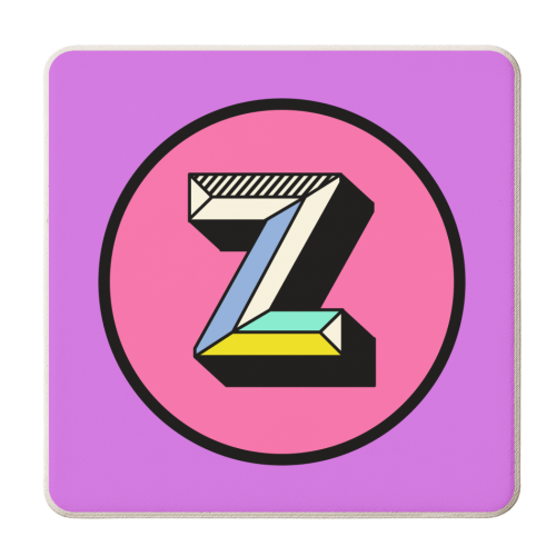 Z - Personalised Bold Initial Letter Design - personalised beer coaster by AbiGoLucky