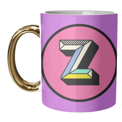 Z - Personalised Bold Initial Letter Design - unique mug by AbiGoLucky