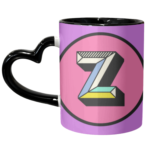 Z - Personalised Bold Initial Letter Design - unique mug by AbiGoLucky