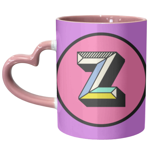 Z - Personalised Bold Initial Letter Design - unique mug by AbiGoLucky