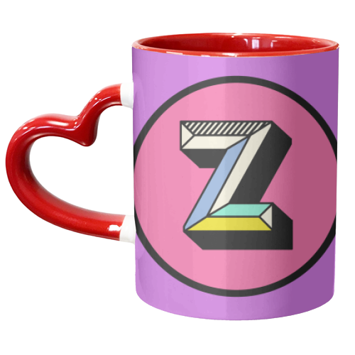 Z - Personalised Bold Initial Letter Design - unique mug by AbiGoLucky