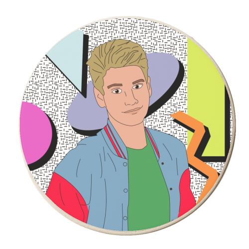 Zack Morris - Saved By The Bell - personalised beer coaster by Kitty & Rex Designs