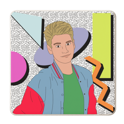 Zack Morris - Saved By The Bell - personalised beer coaster by Kitty & Rex Designs