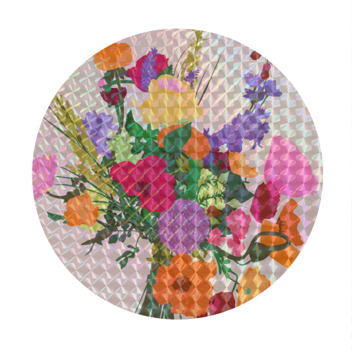 Zeal, Flowers Bouquet Botanical Nature, Blossom Floral Positivity Hope Bloom, Colorful Happy Bright Vintage Gift - Circle Sticker by Uma Prabhakar Gokhale