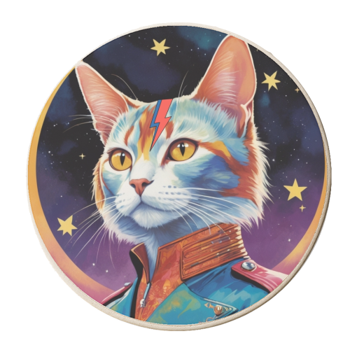 Ziggy Kitty Cat - personalised beer coaster by Faith Mercer