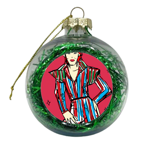 Ziggy Stardust - xmas bauble by Bec Broomhall