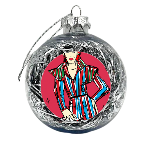 Ziggy Stardust - xmas bauble by Bec Broomhall