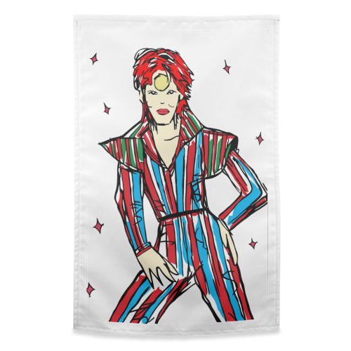 Ziggy Stardust - funny tea towel by Bec Broomhall