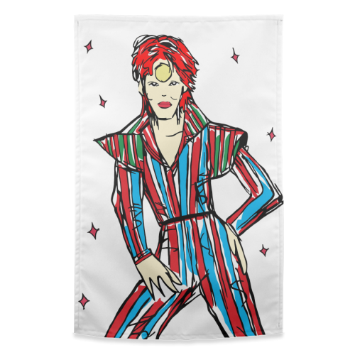 Ziggy Stardust - funny tea towel by Bec Broomhall