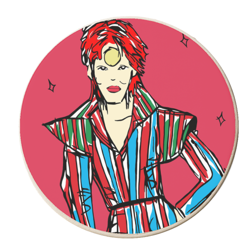 Ziggy Stardust - personalised beer coaster by Bec Broomhall