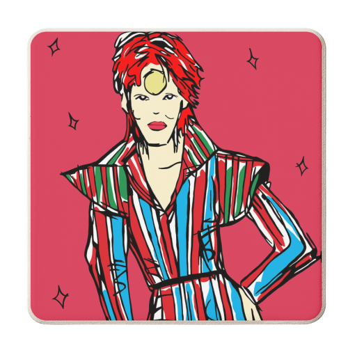 Ziggy Stardust - personalised beer coaster by Bec Broomhall